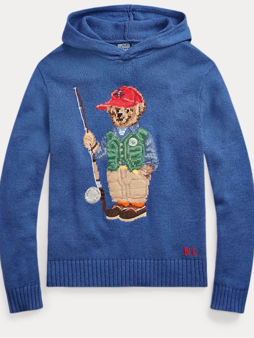 Ralph Lauren Polo Bear Cotton Hooded Sweater Big Boy M